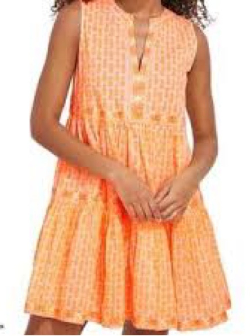 Vineyard Vines Orange Sleeveless Tiered Dress size XL